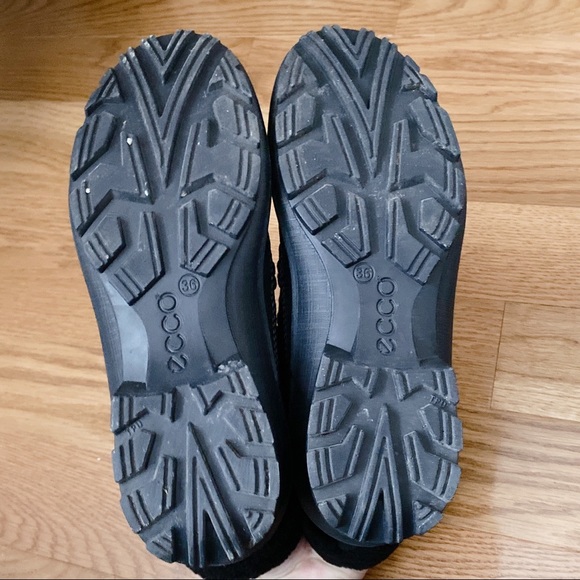 Ecco black waterproof fur trim lace up winter boots size 36 - Picture 5 of 5